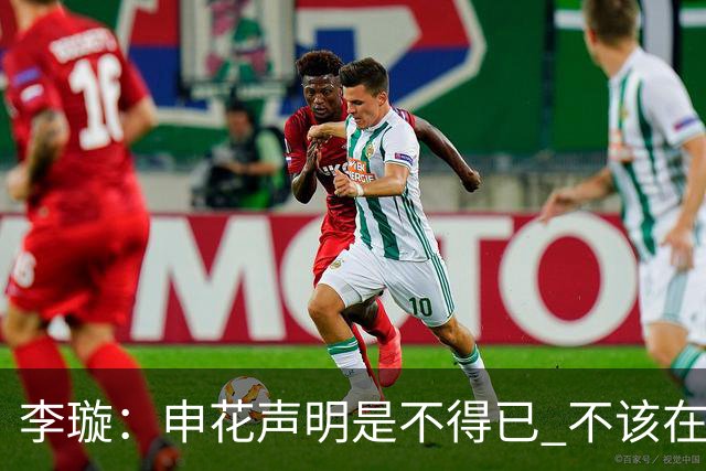 李璇：申花声明是不得已 不该在此向球迷求包容